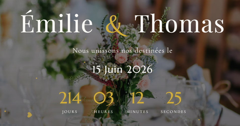 Projet Mariage É&T - Site vitrine pour mariage